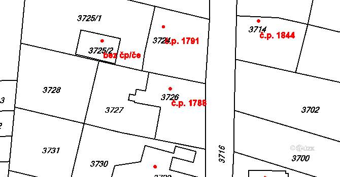 Zábřeh 1788 na parcele st. 3726 v KÚ Zábřeh na Moravě, Katastrální mapa