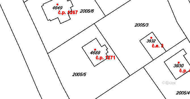 Žamberk 1271 na parcele st. 4689 v KÚ Žamberk, Katastrální mapa