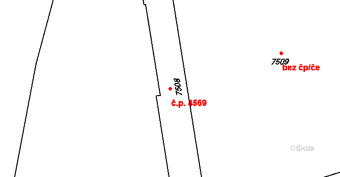 Prostějov 4569 na parcele st. 7508 v KÚ Prostějov, Katastrální mapa