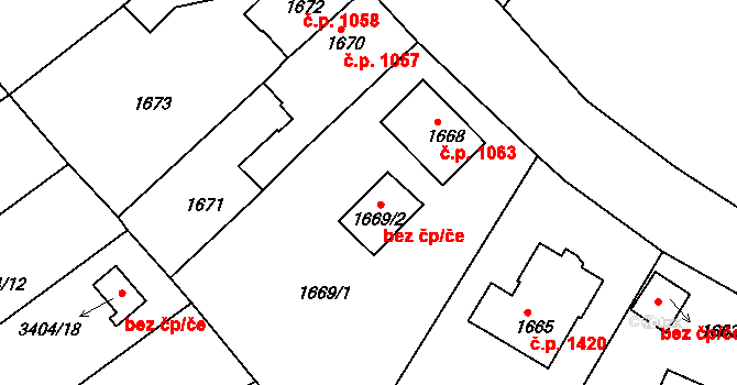 Tachov 38326388 na parcele st. 1669/2 v KÚ Tachov, Katastrální mapa