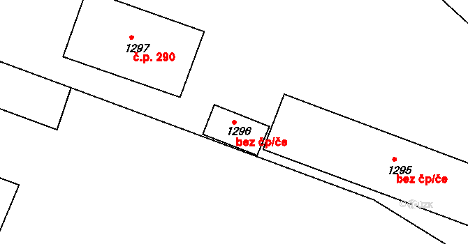 Batelov 38662388 na parcele st. 1296 v KÚ Batelov, Katastrální mapa