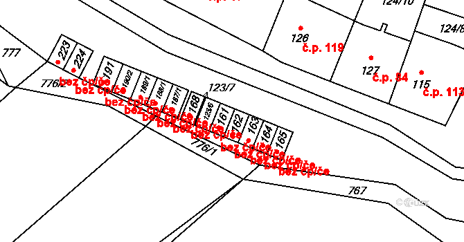 Kozlov 39576388 na parcele st. 162 v KÚ Kozlov u Jihlavy, Katastrální mapa