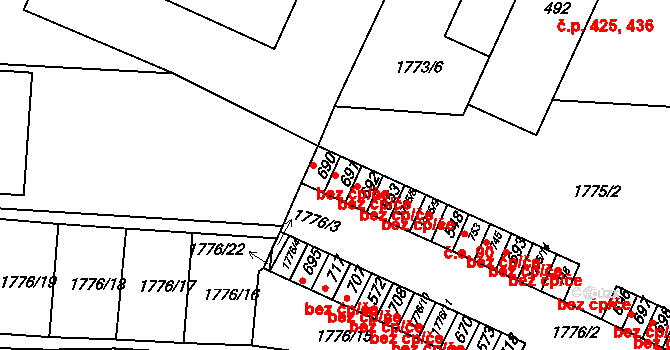 Svitávka 40825388 na parcele st. 691 v KÚ Svitávka, Katastrální mapa