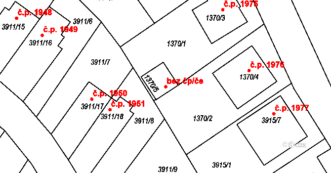 Roudnice nad Labem 41120388 na parcele st. 1370/5 v KÚ Roudnice nad Labem, Katastrální mapa