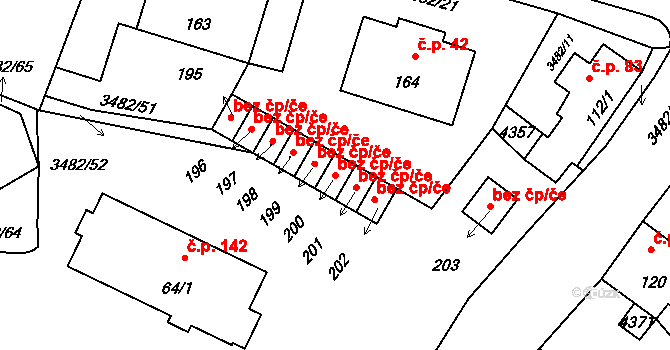 Kozojedy 41936388 na parcele st. 200 v KÚ Kozojedy u Kralovic, Katastrální mapa