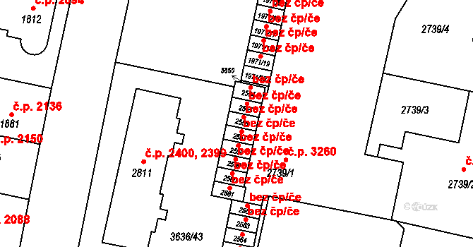 Břeclav 42138388 na parcele st. 2556 v KÚ Břeclav, Katastrální mapa