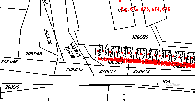Sedlčany 48486388 na parcele st. 1064/47 v KÚ Sedlčany, Katastrální mapa