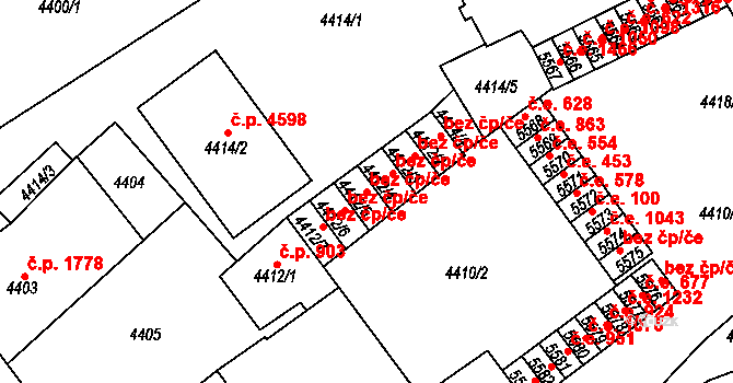 Chomutov 48990388 na parcele st. 4412/5 v KÚ Chomutov I, Katastrální mapa
