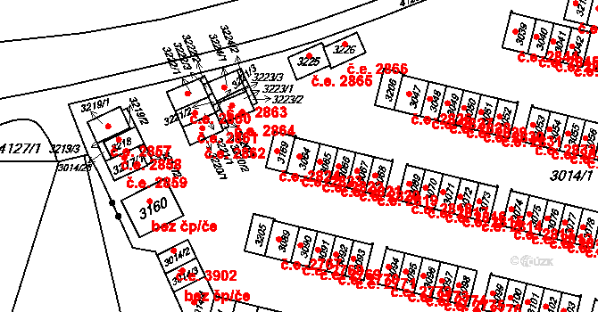 Podlesí 2823, Havířov na parcele st. 3064 v KÚ Bludovice, Katastrální mapa