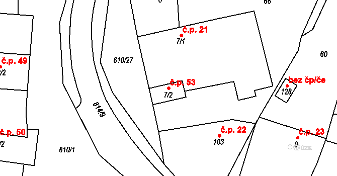 Holešovice 53, Chroustovice na parcele st. 7/2 v KÚ Holešovice u Chroustovic, Katastrální mapa