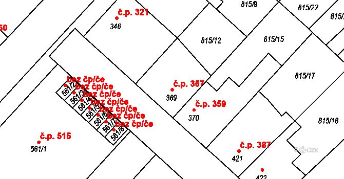 Sezemice 357 na parcele st. 369 v KÚ Sezemice nad Loučnou, Katastrální mapa