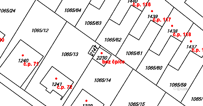 Mariánské Lázně 89861388 na parcele st. 2230 v KÚ Úšovice, Katastrální mapa