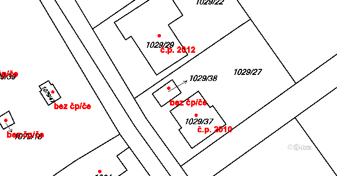 Teplice 93262388 na parcele st. 1029/38 v KÚ Teplice-Trnovany, Katastrální mapa