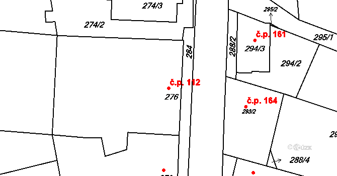 Mackovice 112 na parcele st. 276 v KÚ Mackovice, Katastrální mapa