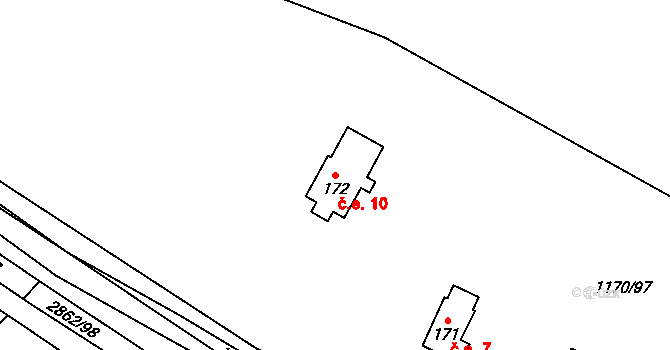 Kaliště u Lipí 10, Lipí na parcele st. 172 v KÚ Kaliště u Lipí, Katastrální mapa