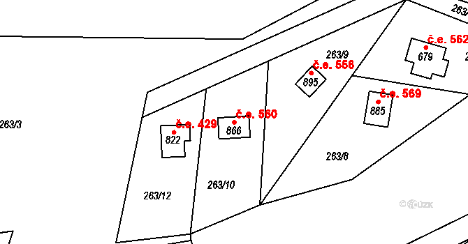 Kamenný Přívoz 560 na parcele st. 866 v KÚ Kamenný Přívoz, Katastrální mapa