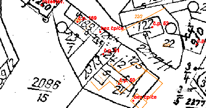 Luleč 51 na parcele st. 124/2 v KÚ Luleč, Katastrální mapa