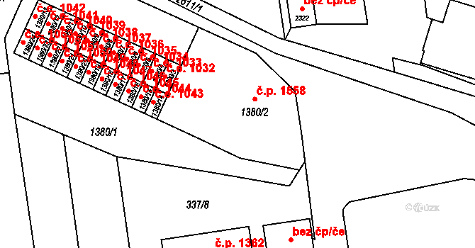 Lipník nad Bečvou I-Město 1558, Lipník nad Bečvou na parcele st. 1380/2 v KÚ Lipník nad Bečvou, Katastrální mapa