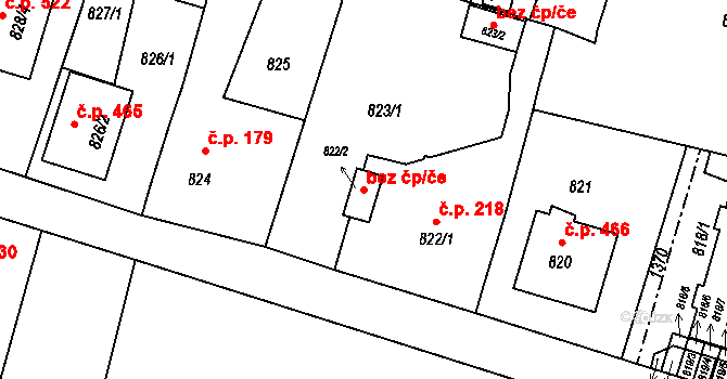 Bohumín 38265389 na parcele st. 822/2 v KÚ Starý Bohumín, Katastrální mapa