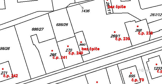 Česká Třebová 41215389 na parcele st. 269/2 v KÚ Parník, Katastrální mapa