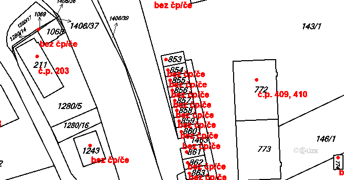 Ústí nad Orlicí 45549389 na parcele st. 856 v KÚ Hylváty, Katastrální mapa