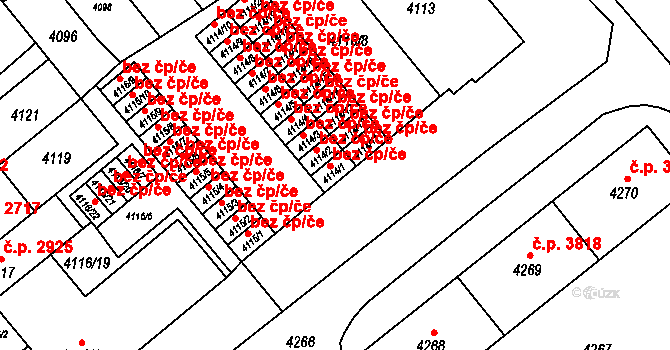 Brno 45561389 na parcele st. 4114/1 v KÚ Židenice, Katastrální mapa