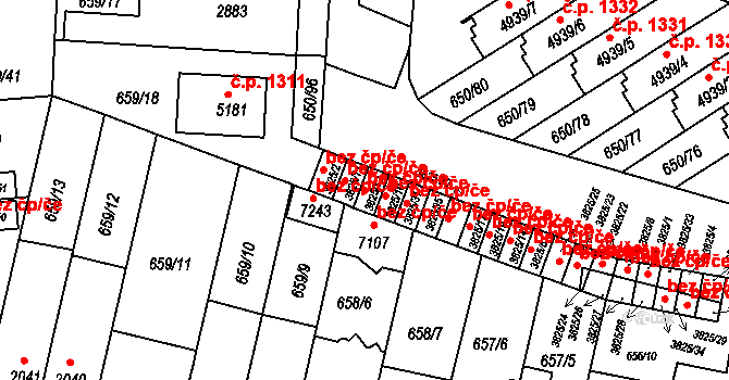 Kolín 46070389 na parcele st. 3825/12 v KÚ Kolín, Katastrální mapa