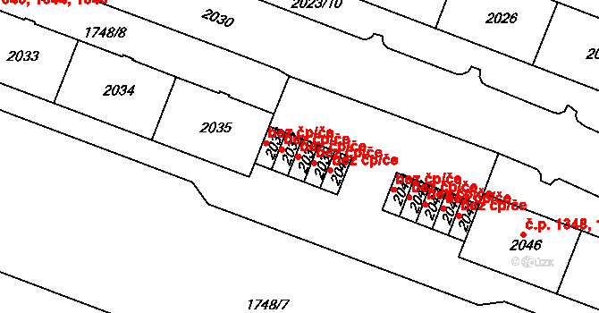 Tachov 50021389 na parcele st. 2038 v KÚ Tachov, Katastrální mapa