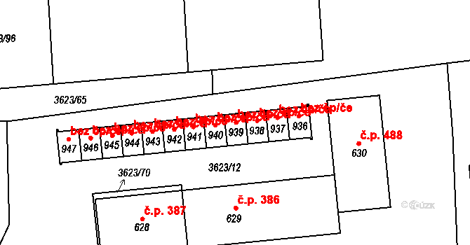 Kožlany 78928389 na parcele st. 939 v KÚ Kožlany, Katastrální mapa