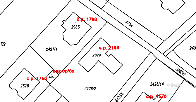 Lysá nad Labem 2150 na parcele st. 3623 v KÚ Lysá nad Labem, Katastrální mapa