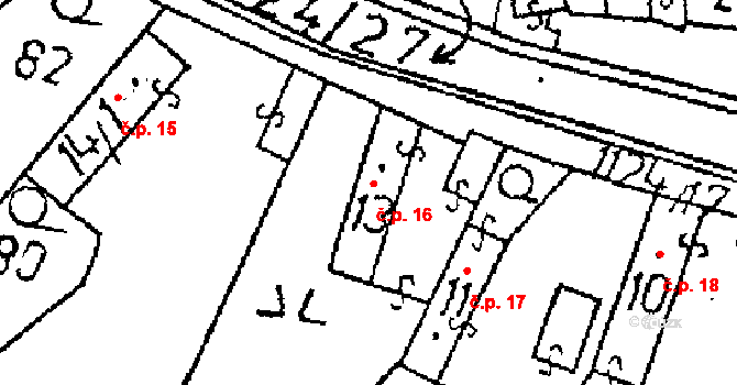Žandov 16, Chlístovice na parcele st. 13 v KÚ Žandov, Katastrální mapa