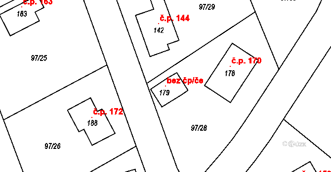 Klíny 115946390 na parcele st. 179 v KÚ Rašov u Litvínova, Katastrální mapa