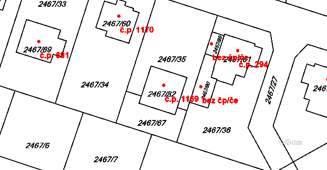 Nový Bohumín 1169, Bohumín na parcele st. 2467/82 v KÚ Nový Bohumín, Katastrální mapa