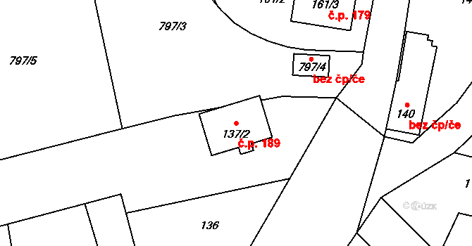 Meclov 189 na parcele st. 137/2 v KÚ Meclov, Katastrální mapa