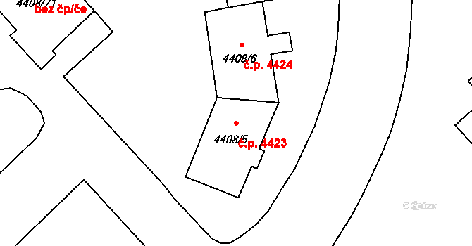 Poruba 4423, Ostrava na parcele st. 4408/5 v KÚ Poruba-sever, Katastrální mapa