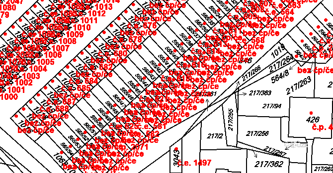 Sezimovo Ústí 577 na parcele st. 565/16 v KÚ Sezimovo Ústí, Katastrální mapa