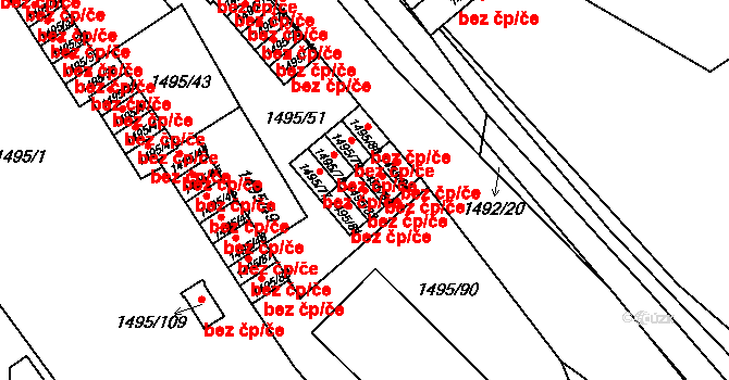 Liberec 40847390 na parcele st. 1495/82 v KÚ Rochlice u Liberce, Katastrální mapa