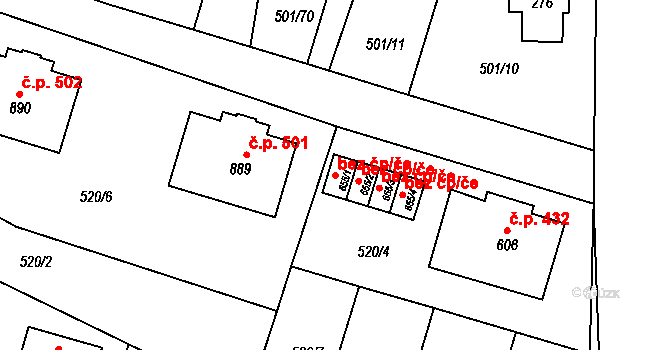 Horní Bříza 42363390 na parcele st. 655/1 v KÚ Horní Bříza, Katastrální mapa