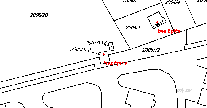 Pelhřimov 43451390 na parcele st. 2005/123 v KÚ Pelhřimov, Katastrální mapa