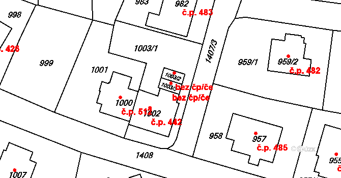 Praha 43561390 na parcele st. 1003/3 v KÚ Řepy, Katastrální mapa