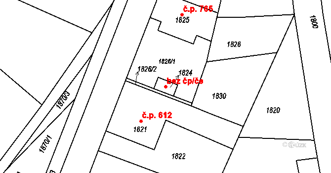 Bystřice nad Pernštejnem 44151390 na parcele st. 1824 v KÚ Bystřice nad Pernštejnem, Katastrální mapa