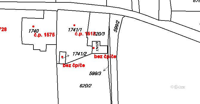 Žatec 47050390 na parcele st. 1741/3 v KÚ Žatec, Katastrální mapa