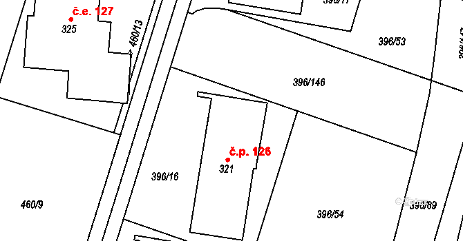Loučná 126, Loučná pod Klínovcem na parcele st. 321 v KÚ Loučná pod Klínovcem, Katastrální mapa