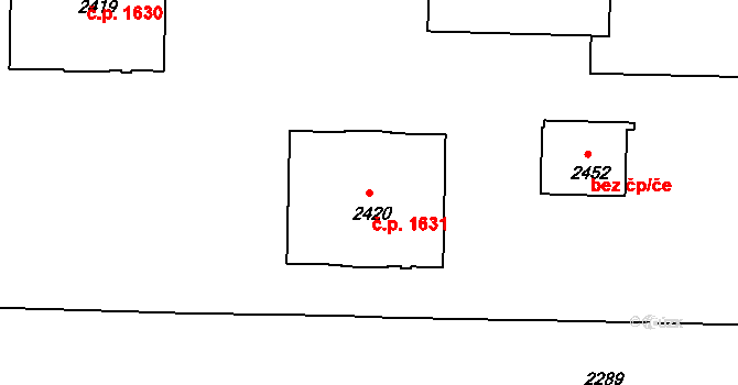 Slaný 1631 na parcele st. 2420 v KÚ Slaný, Katastrální mapa
