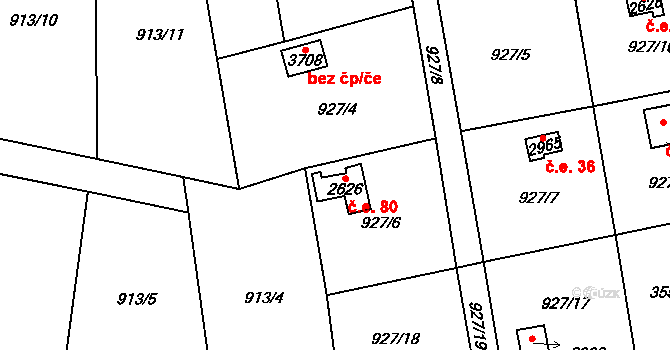 Sušice II 80, Sušice na parcele st. 2626 v KÚ Sušice nad Otavou, Katastrální mapa