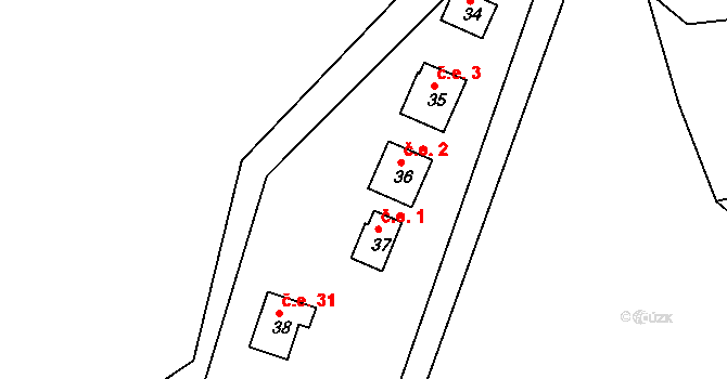 Sovoluská Lhota 2, Lipoltice na parcele st. 36 v KÚ Sovoluská Lhota, Katastrální mapa
