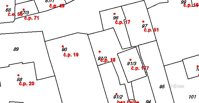 Chlum 18, Křemže na parcele st. 91/1 v KÚ Chlum u Křemže, Katastrální mapa