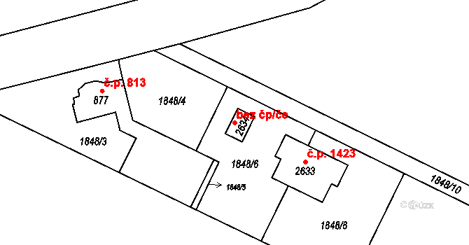 Třebechovice pod Orebem 86596390 na parcele st. 2634 v KÚ Třebechovice pod Orebem, Katastrální mapa