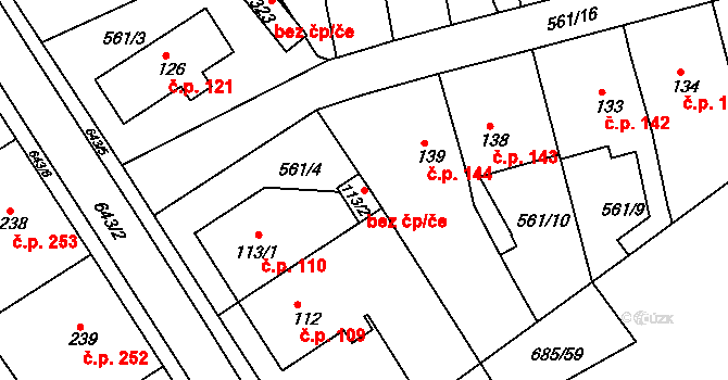 Náchod 89356390 na parcele st. 113/2 v KÚ Běloves, Katastrální mapa