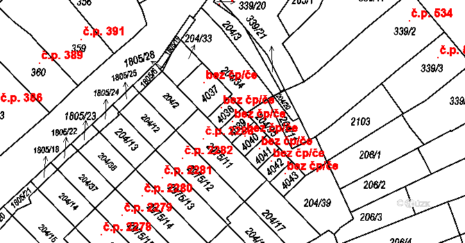 Svitavy 102736391 na parcele st. 4039 v KÚ Svitavy-předměstí, Katastrální mapa